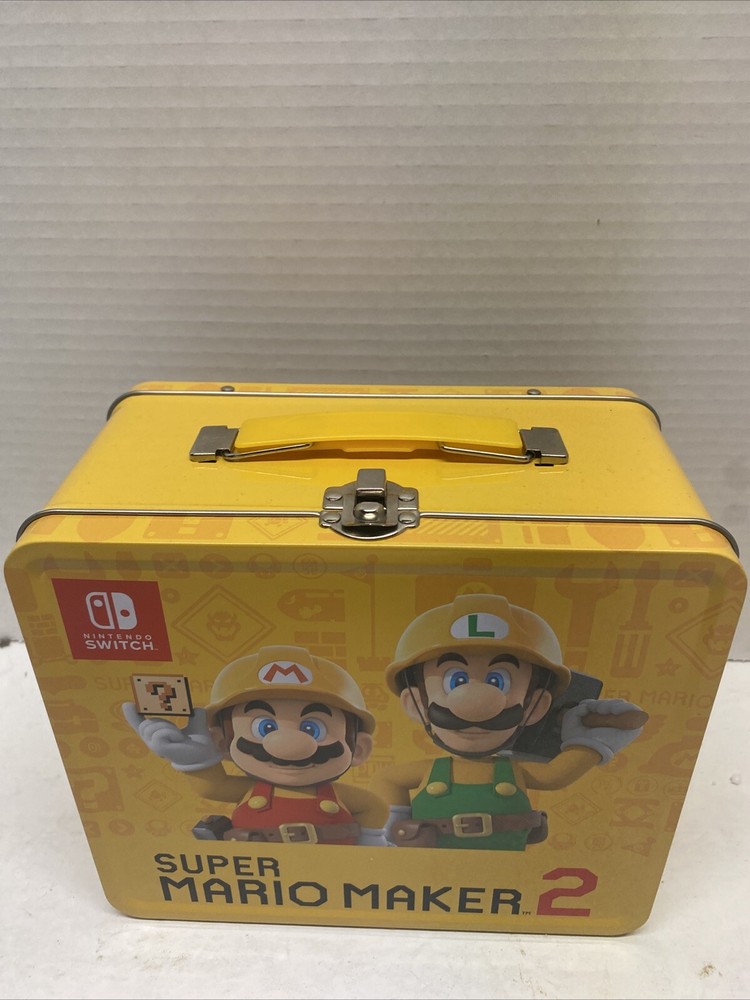 Super Mario Maker 2 Yellow Metal Lunch box Nintendo Switch Used