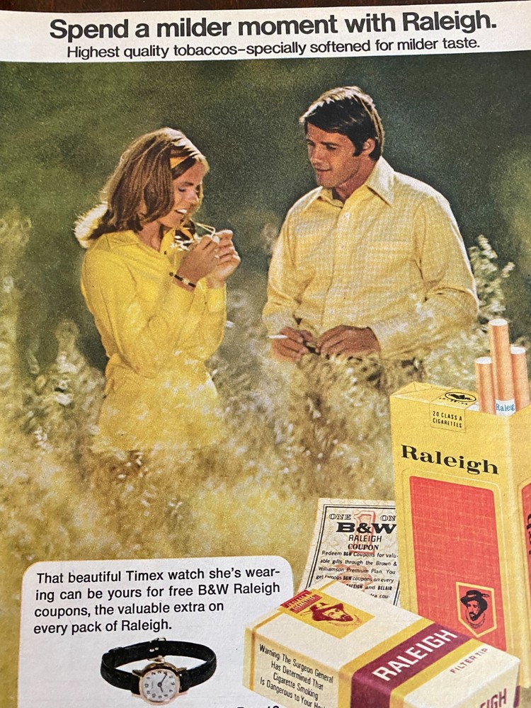 Raleigh Cigarettes, Full Page Vintage Print Ad