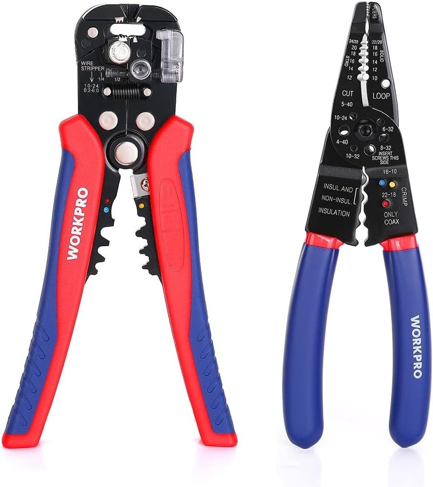WORKPRO Wire Stripper Set, 8-Inch Multi-Tool Stripper and 8-Inch Wire Stripper
