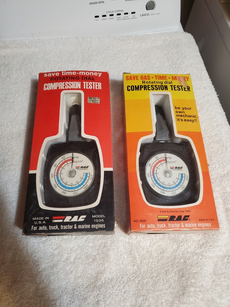 Vintage Rotating Dial Compression Tester - 1976 RAC Rite Autotronics Model 1535