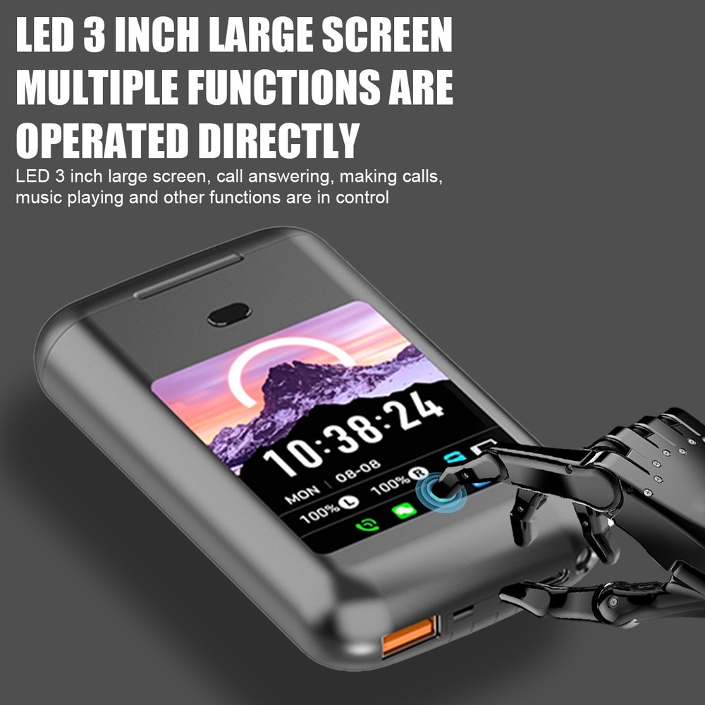 Smart Earbuds with Message Notifications, ANC ENC, Touch Screen & Flashlight New