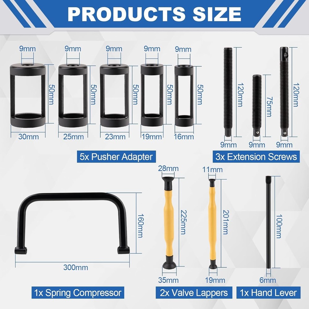 Valve Spring Compressor Set, 12PCS Clamp Removal Tool with...