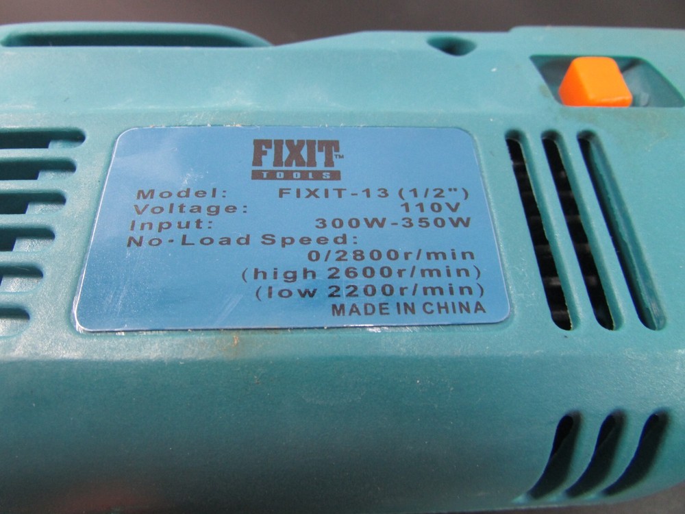 Fixit Fix it Tools Electric Corded Power Impact Drill Model 13 W/ Case & Bits