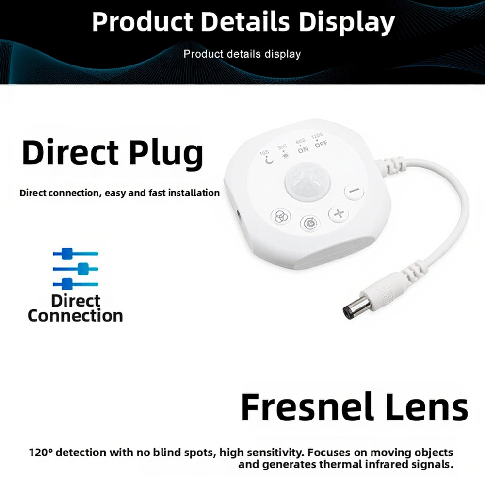 Monochrome LED Dimming Controller with PIR Motion Detection ABS Housing