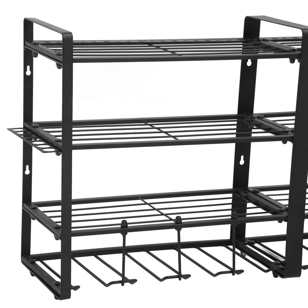 Wall Mount Garage Power Tool Organizer 4 Layer Storage Rack Heavy Duty