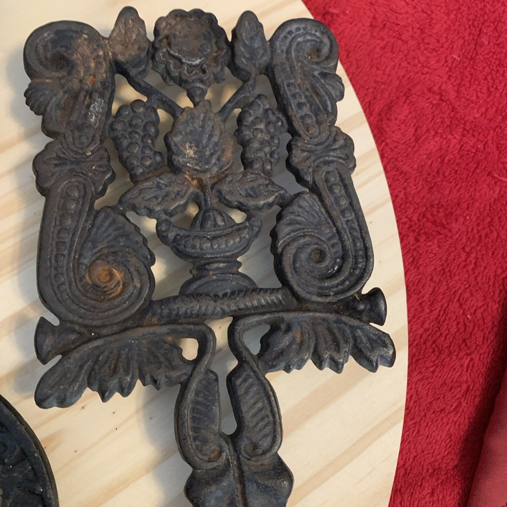5 Antique Cast Iron Trivets