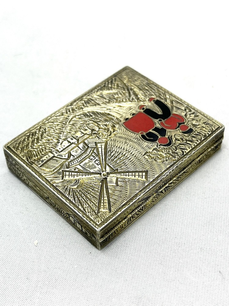 Antique Sterling Silver Made In Austria Trinket Pill Box Case