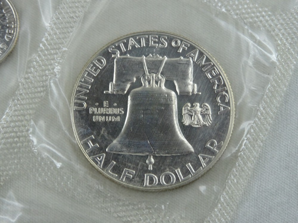 1957 US Mint Silver Proof Set Oiginal Envelope OGP Flat Pack 90% 5 Coins