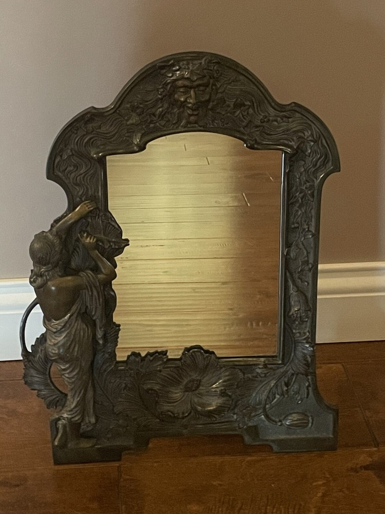 VINTAGE ART NOUVEAU EASEL BACK VANITY TABLE MIRROR