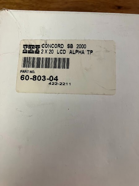 Alpha Touchpad 60-803-04: GE Keypad - GE Concord SB2000 - Untested