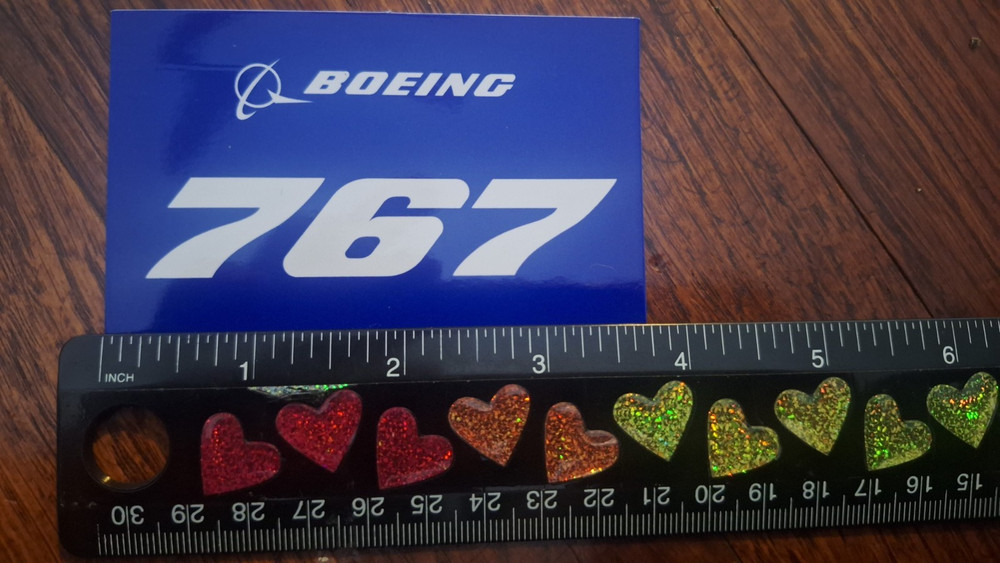 BOEING 767 Rectangular sticker- New