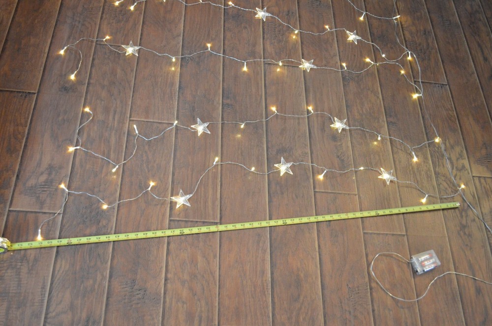 4 Strands LED Christmas Wedding String Lights,Stars,4 ft x 4 ft Window Drape