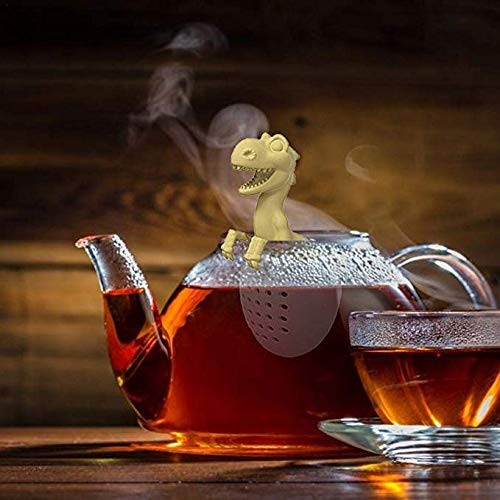 Tea Infuser,Dinosaur & eggshell Filter Diffuser Loose Dinosaur-YELLOW
