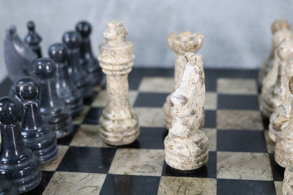 Marble Stone Handcrafted Chess Set w/ Case