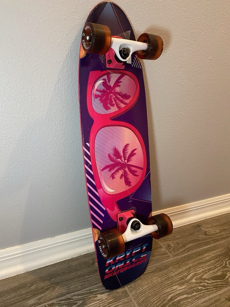 Kryptonics 29.75” Skateboard Palm Tree Sunglasses, Good Deck