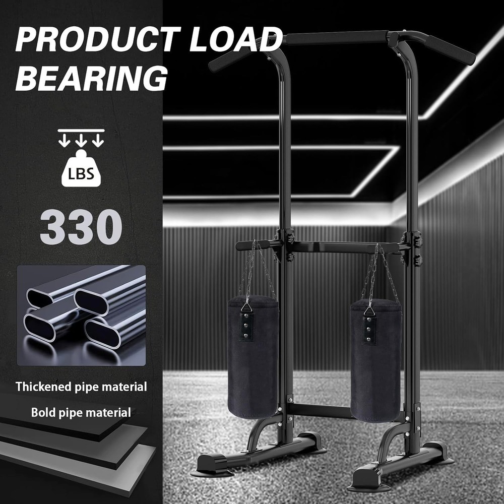 Power Tower Pull Up Bar Station, Free Standing Pull Up Rack Dip Station for H...