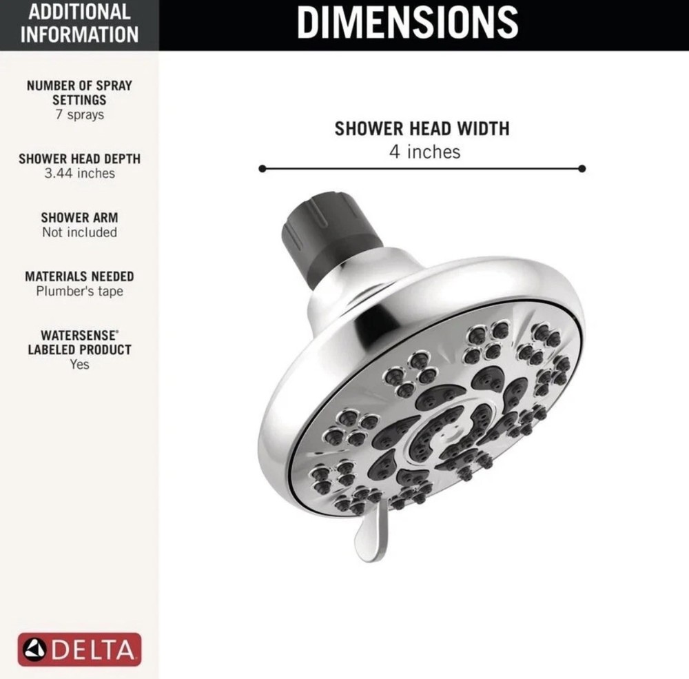 Delta 7-Setting Shower Head in Chrome - 1.75 GPM - 75705