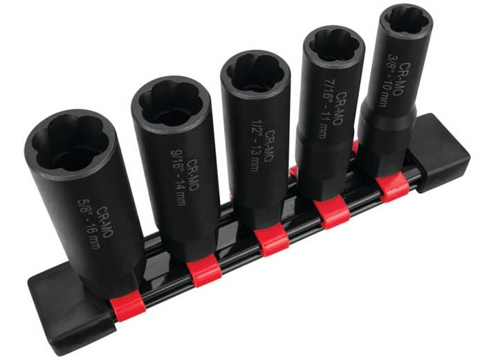 Performance Tool W38923 Deep Bolt Extractor Set, 5 Pc