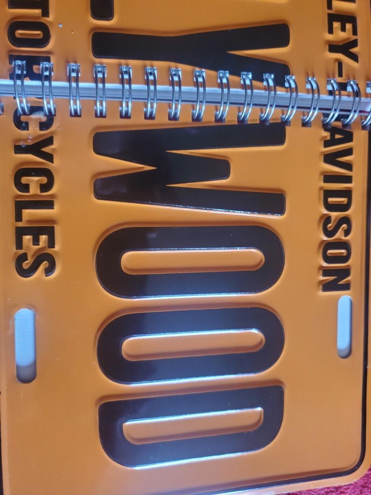 HARLEY AVIDSON SPIRAL BOUND Aluminum License Plate.