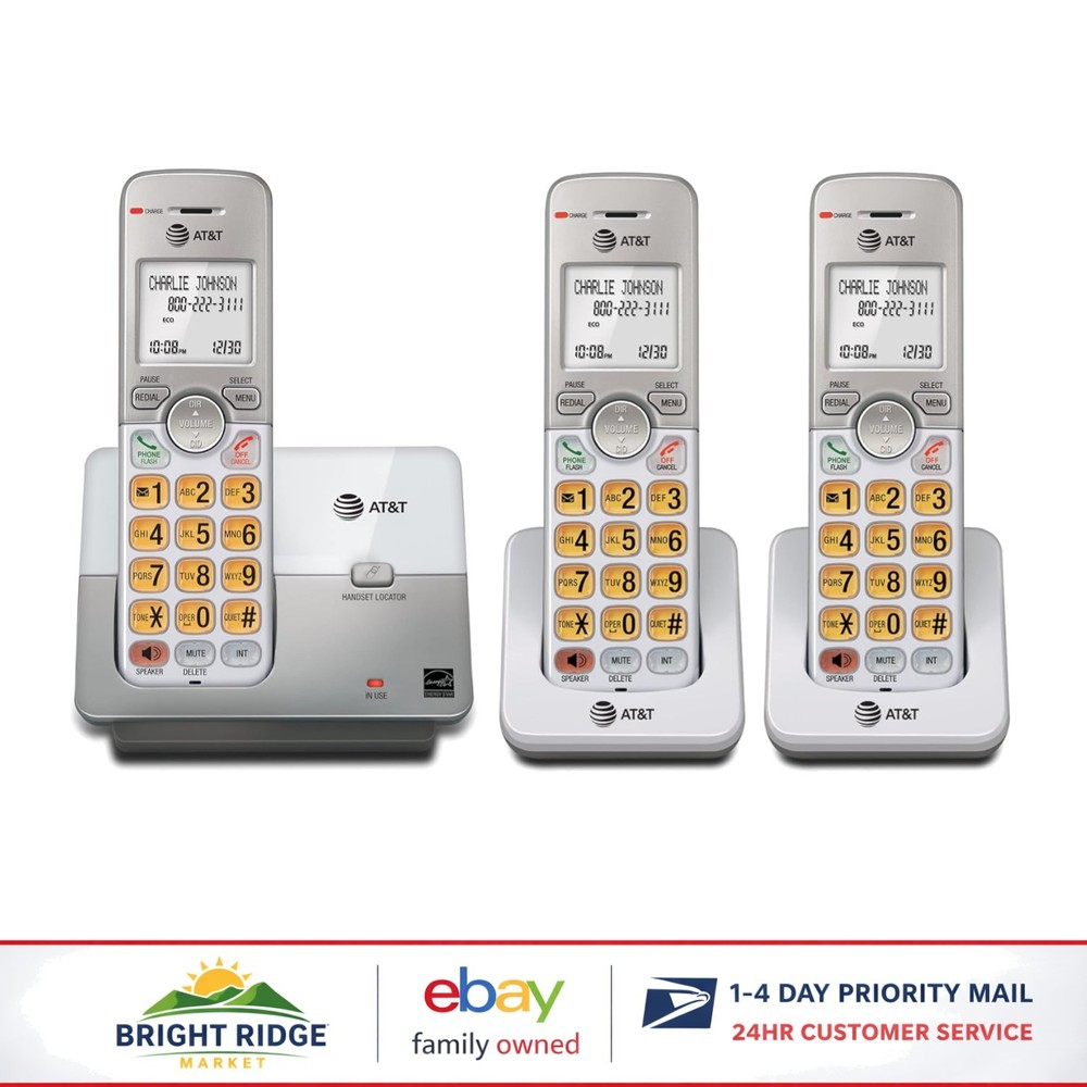 Long-Range Cordless Phone with Three Handsets and Secure Sound Technology