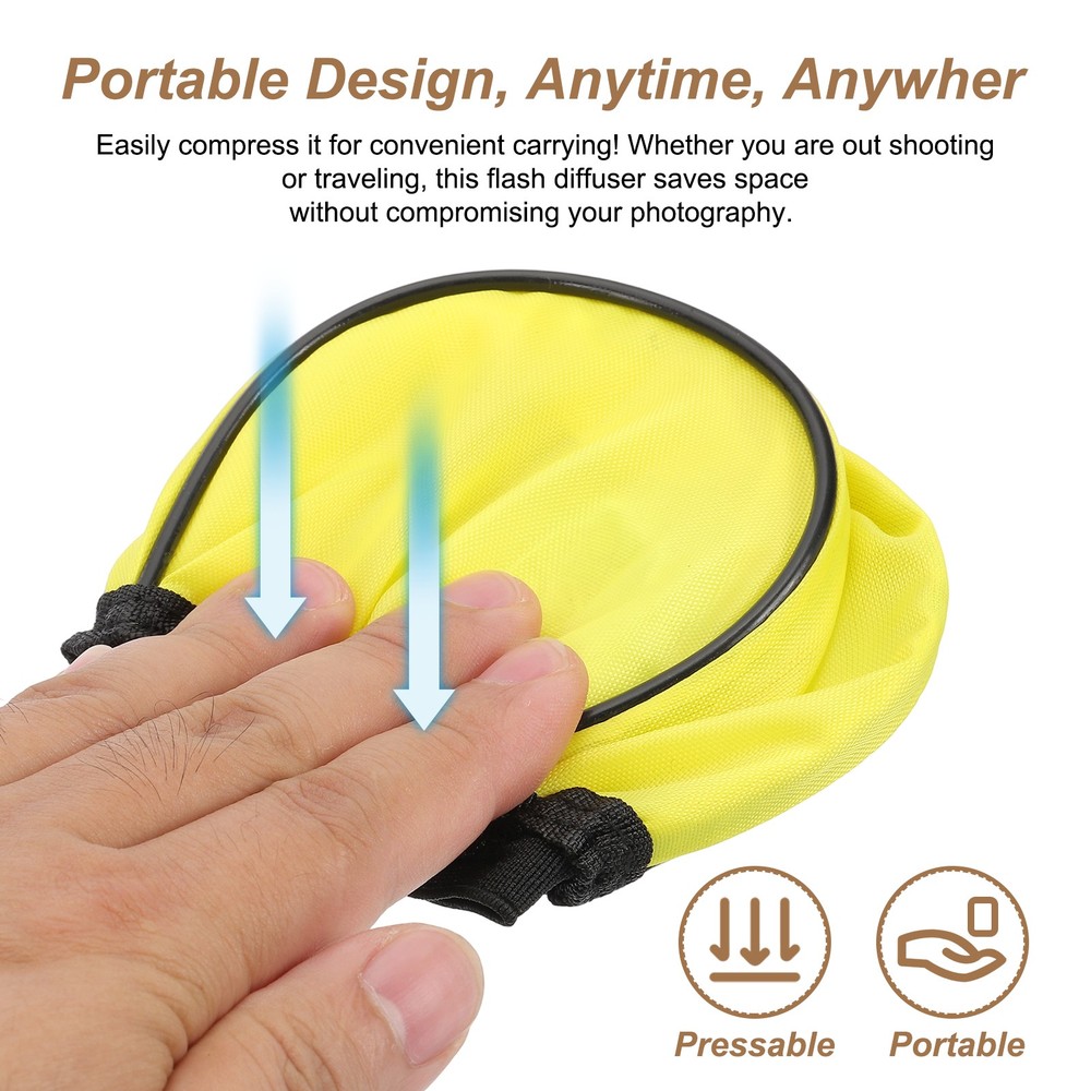 2pcs 3.5" x 3.7" Soft Mini Flash Bounce Diffuser Cap, for Flashlight, Yellow