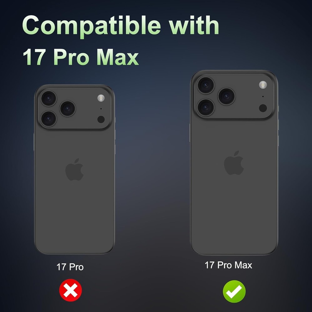 2 Pack iPhone 17 Pro Max Camera Lens Protector, Black Circle Design