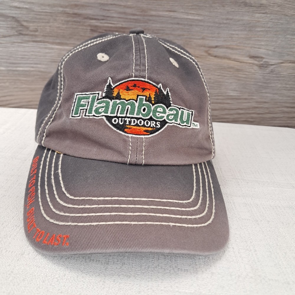 Flambeau Outdoors Strapback Distressed Hat Fishing Cap One Size Adjustable