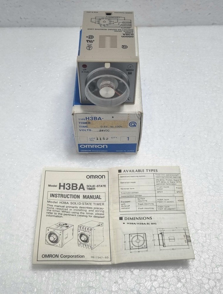 Omron H3BA Solid-State Timer 0.5s to 100h 24vdc