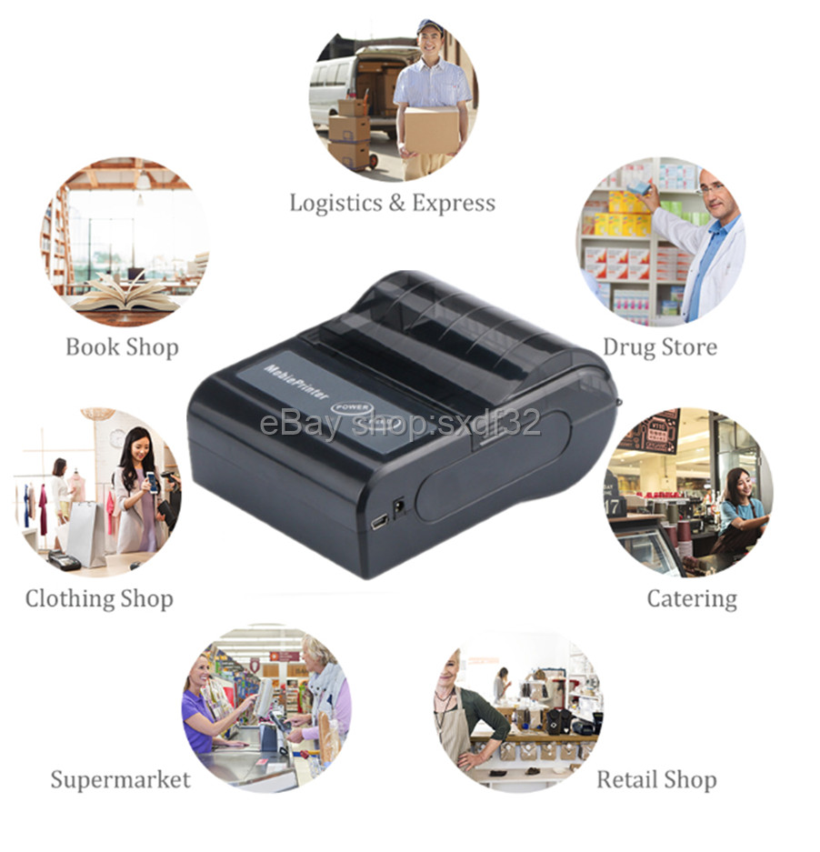 58mm Bluetooth Thermal Receipt For Printer Android IOS Windows Port POS Portable