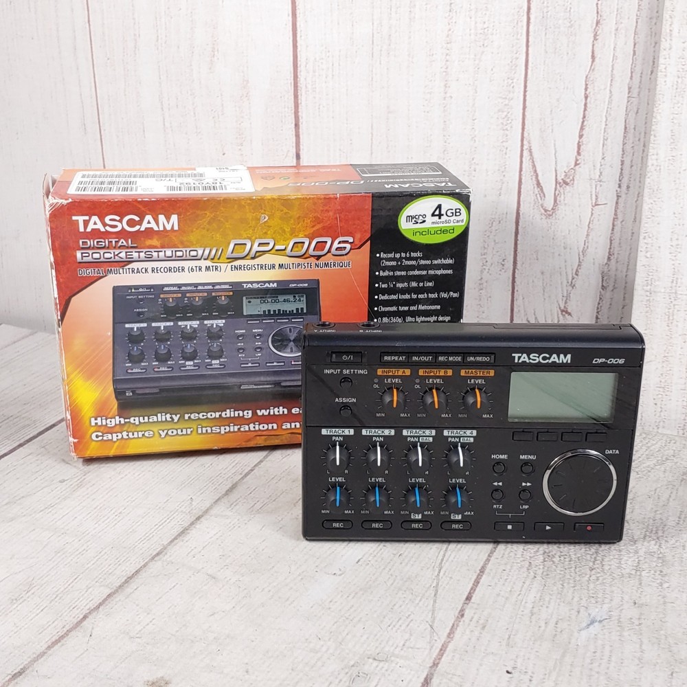 Tascam DP-006 - 6-Track Digital PocketStudio Multitrack Recorder w/ Box - TESTED