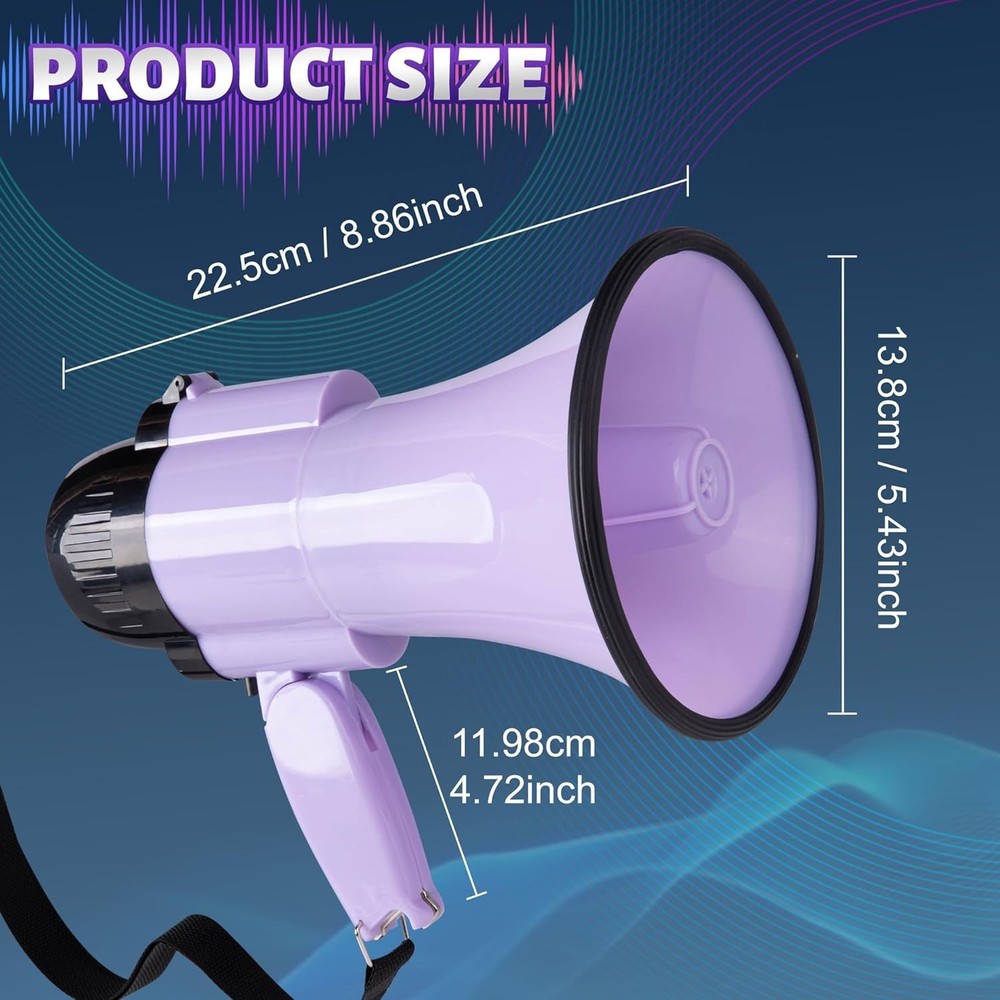 Lightweight 30W Megaphone with Voice Amplification & Long Range - Easy Carry