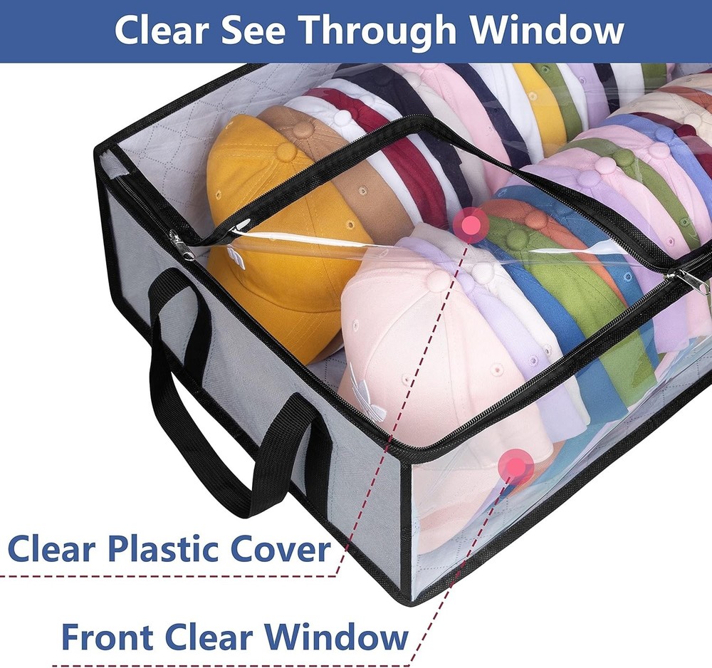 Hat Storage for Baseball Caps Organizer Holds 40 Hats