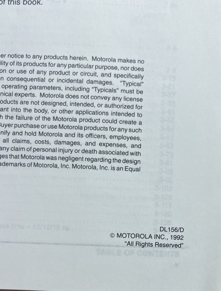 MOTOROLA Fast Static RAM BiCMOS, CMOS AND Module Data 1992 TPB DL 156/D