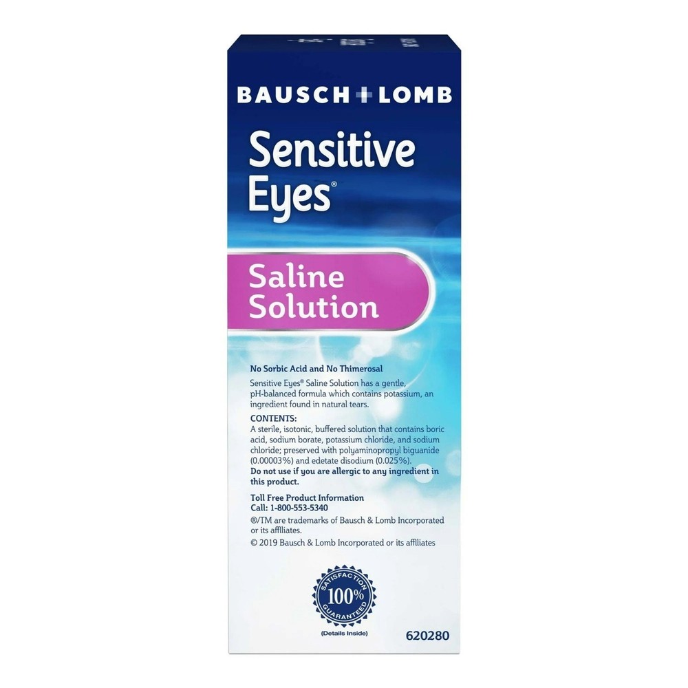 5 Pack Bausch & Lomb Sensitive Eyes Saline Solution, 12 fl oz