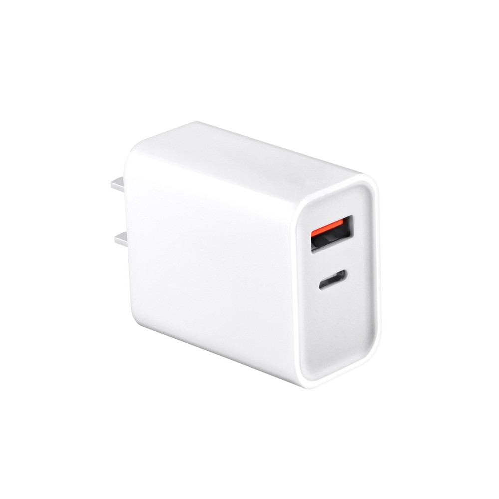USB C + USB A Wall Charger Fast Charging, 3A/5V 18W USB-C USB-A Power Adapter