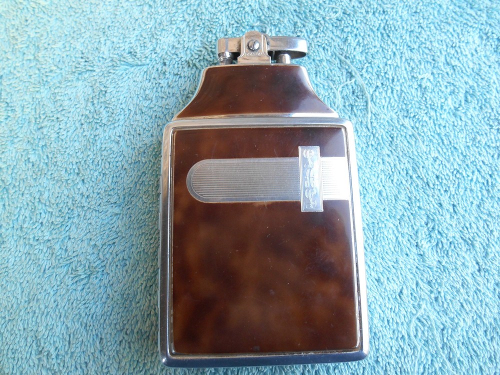 Vintage RONSON MASTERCASE CIGARETTE CASE & LIGHTER ENGRAVED L.A.L. WORKING!