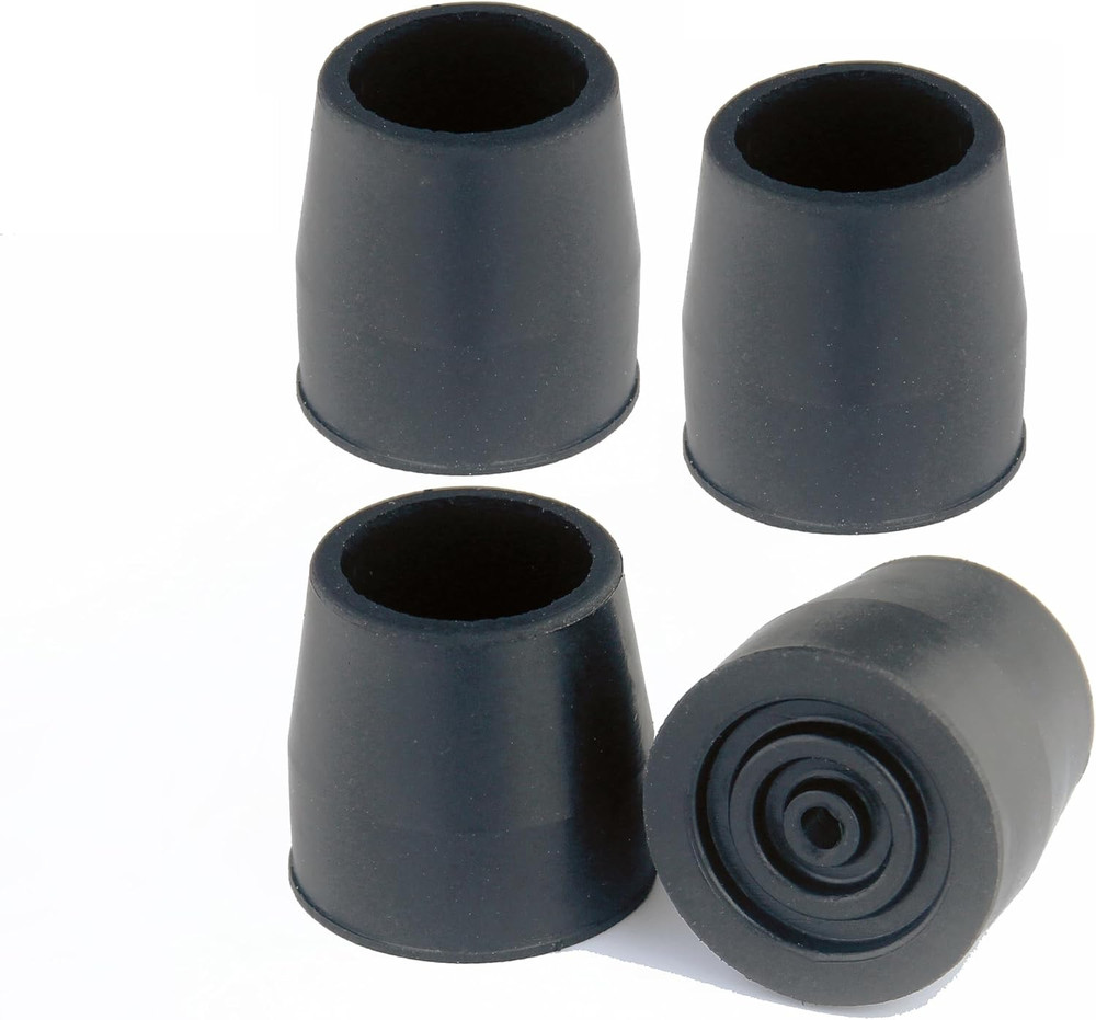 Rubber 4 Pcs Walker Tips 1 1/8'' Heavy Duty, Replacement Tips for Walkers