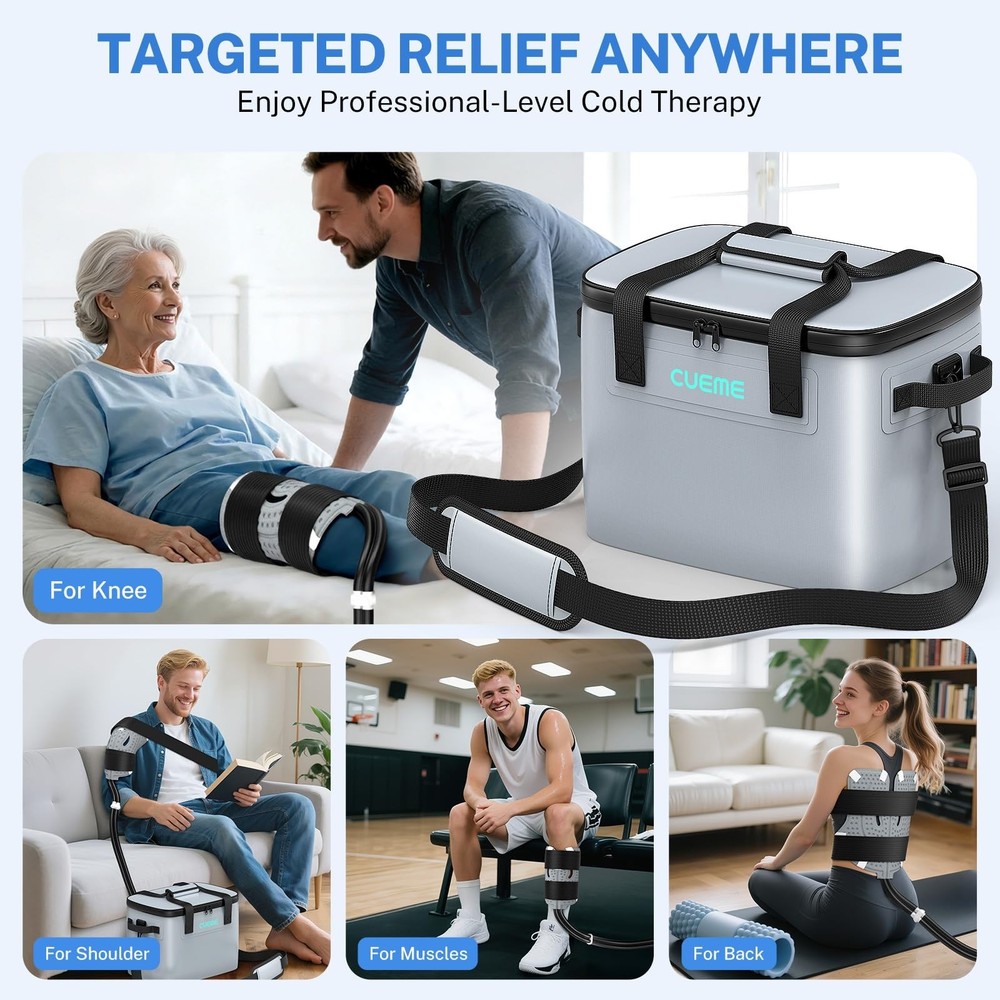 CUEME 20 QT Ice Machine for Knee After Surgery, Programmable Timer Cold Thera...