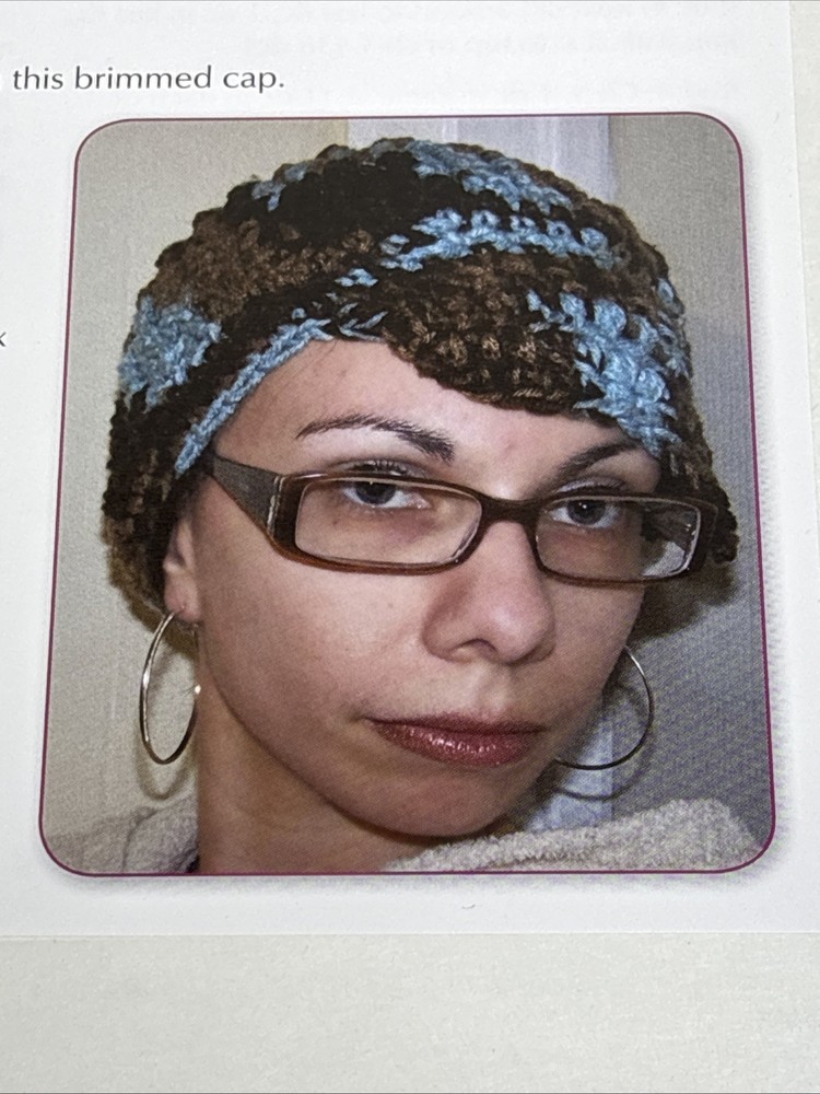 Funky Cap Adult Size Crochet Pattern Card Page