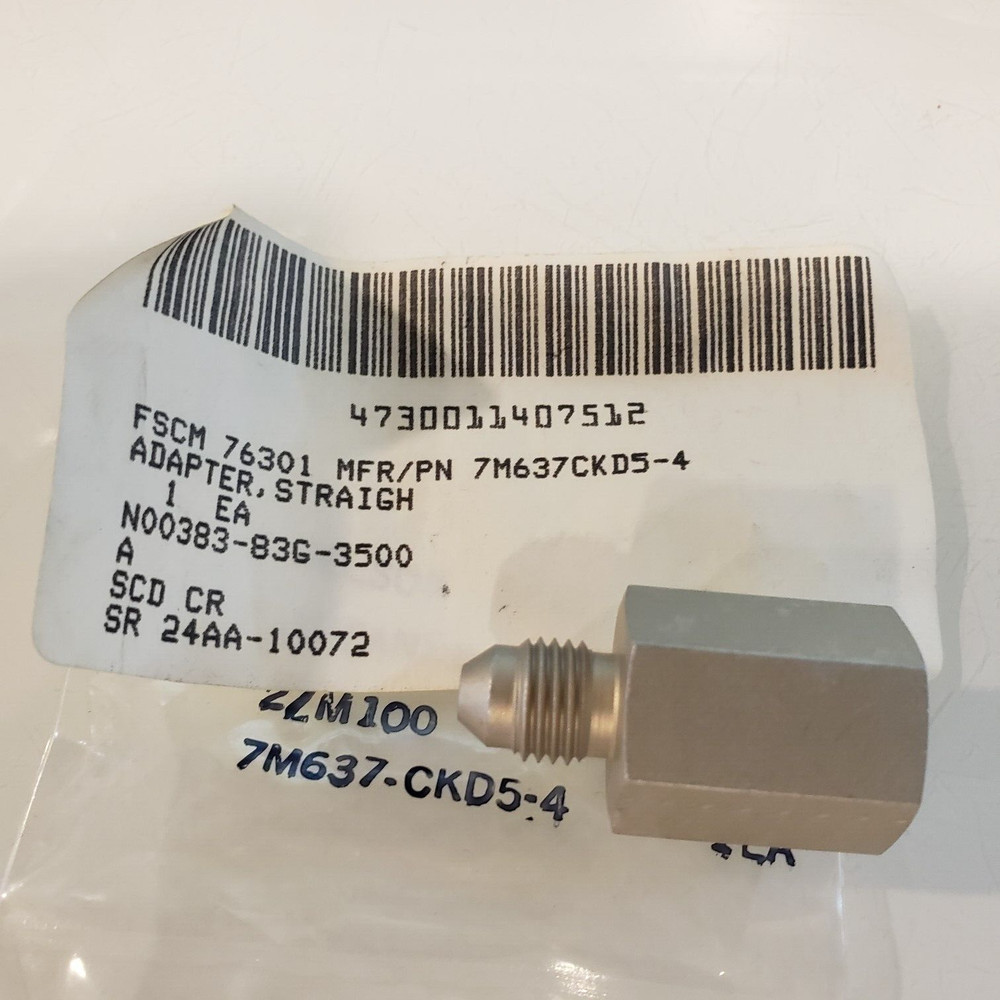 (3) BOEING ADAPTER STRAIGHT 7M637CKD5-4 4730-01-140-7512