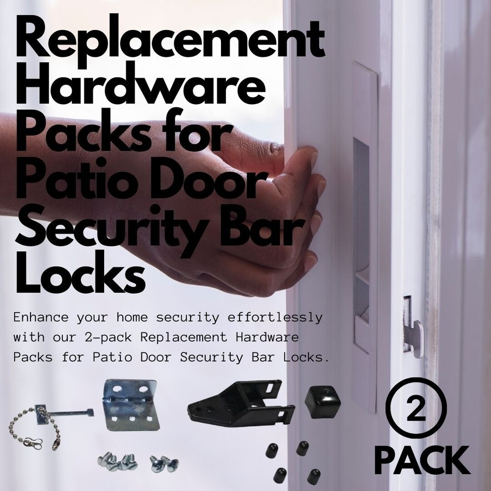 2 Pack Security Bar Mounting Hardware, Replacement Hardware Packs for Patio Door