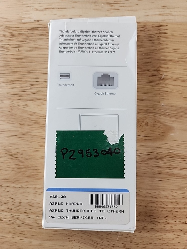 Apple A1433 Thunderbolt to Gigabit Ethernet Adapter