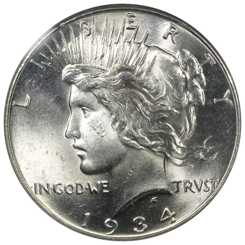 1934-P Peace Dollar PCGS MS63 Better Date $1