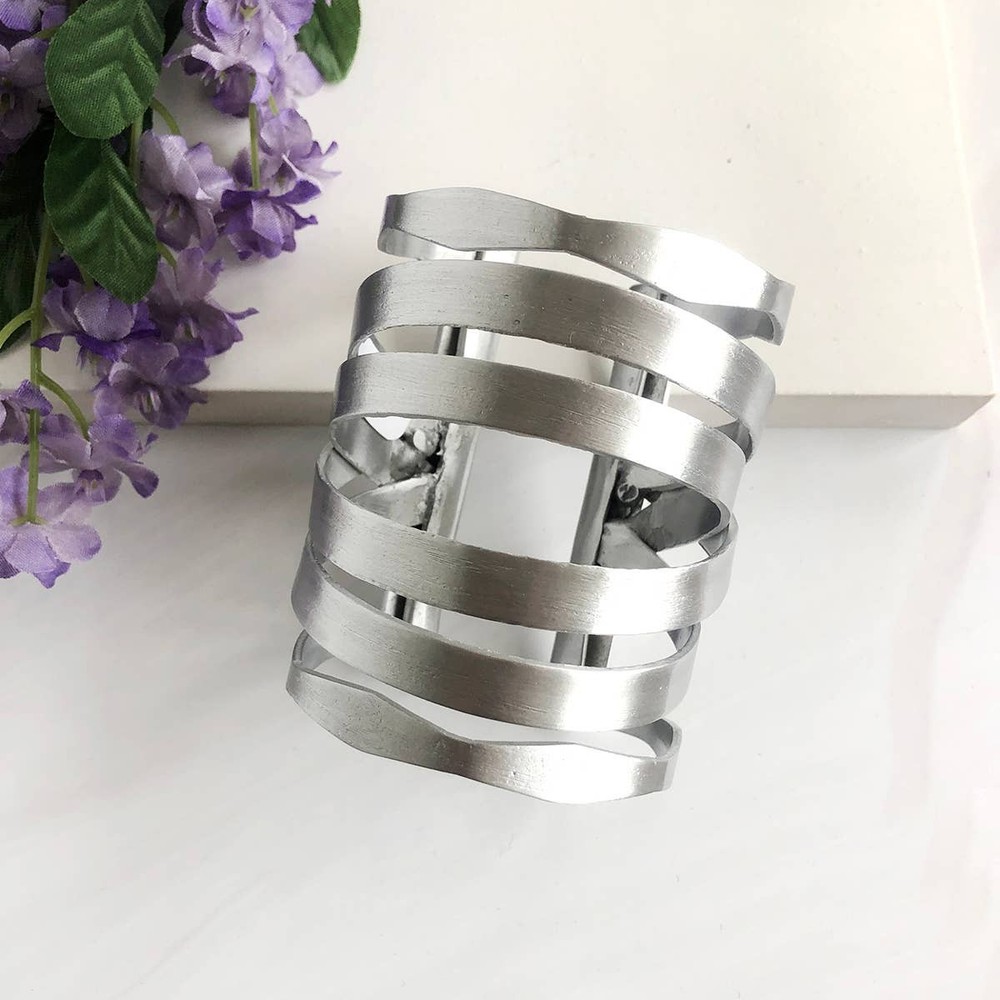 Ornate Arching Cuff - Silver