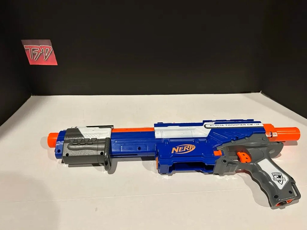 Nerf N-Strike Elite Alpha Trooper CS-12 Dart Blaster Authentic Works