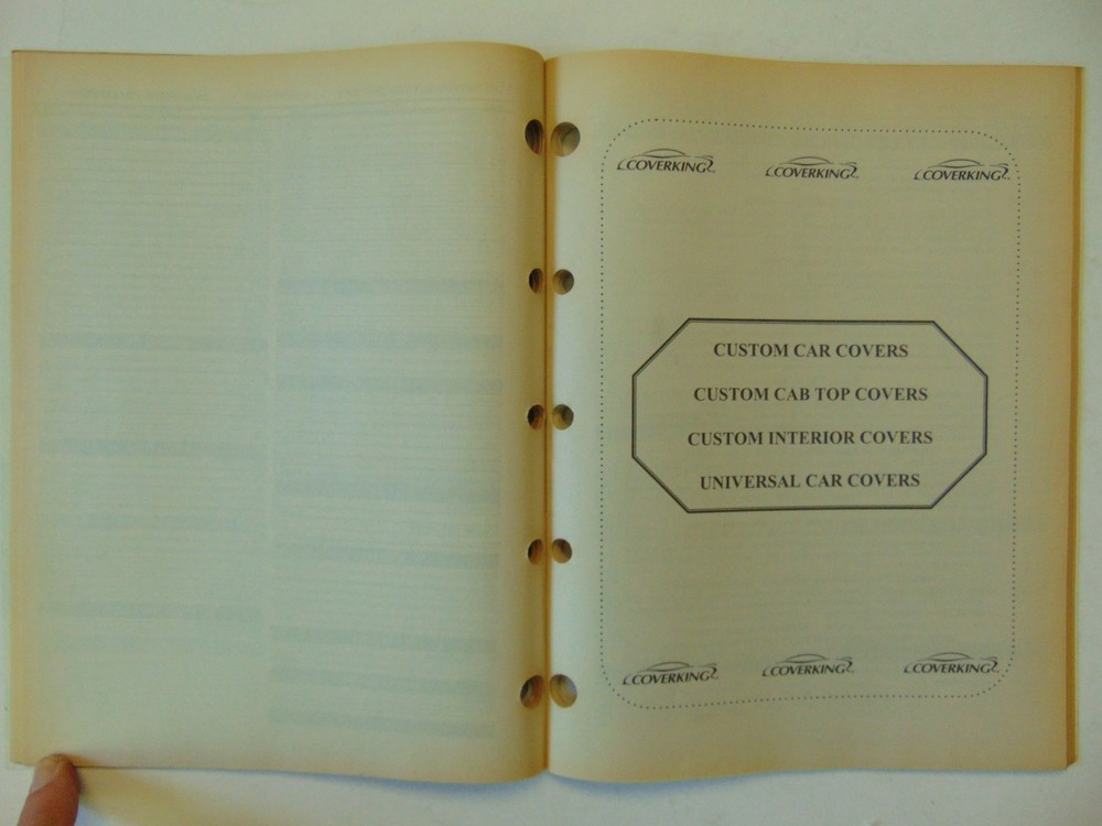 Vintage Original 1998 Coverking Application Catalog