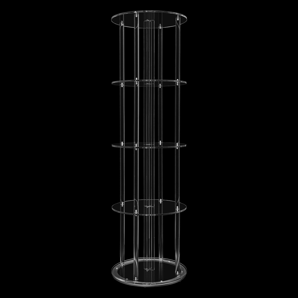 5-Tier Rotatable Acrylic Bookshelf – Stylish & Space-Saving Design