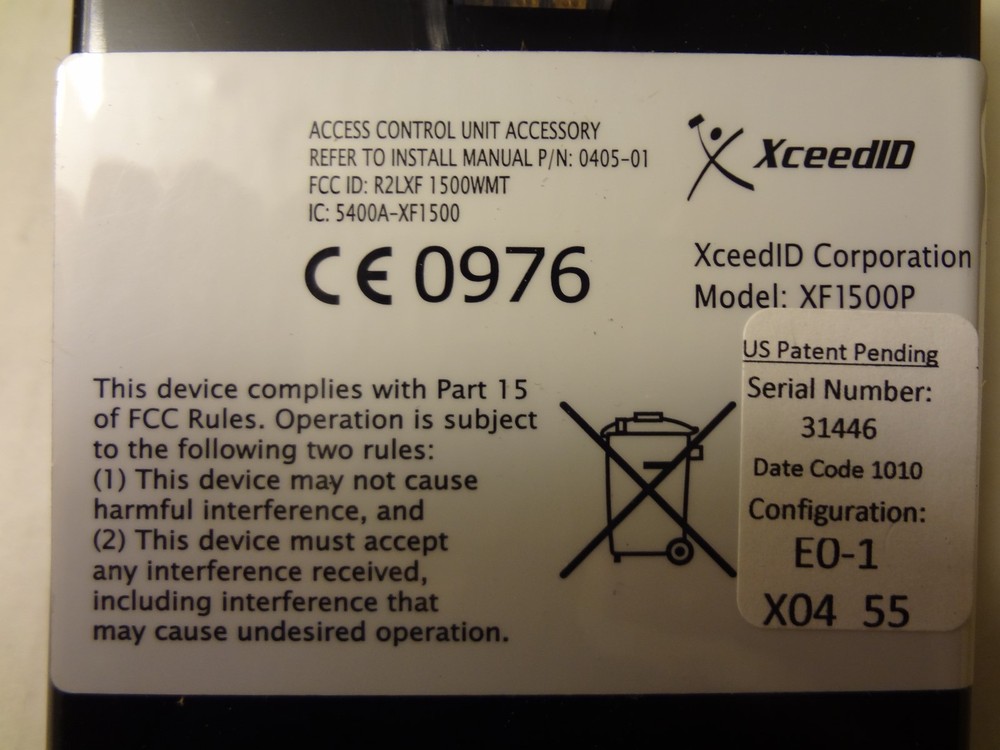 XceedID XF1500P 0976 Access Control Unit Accessory FREE SHIPPING !!!