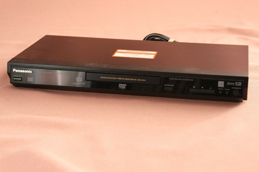 Panasonic DVD-S27 DVD CD Player Black Color Tested