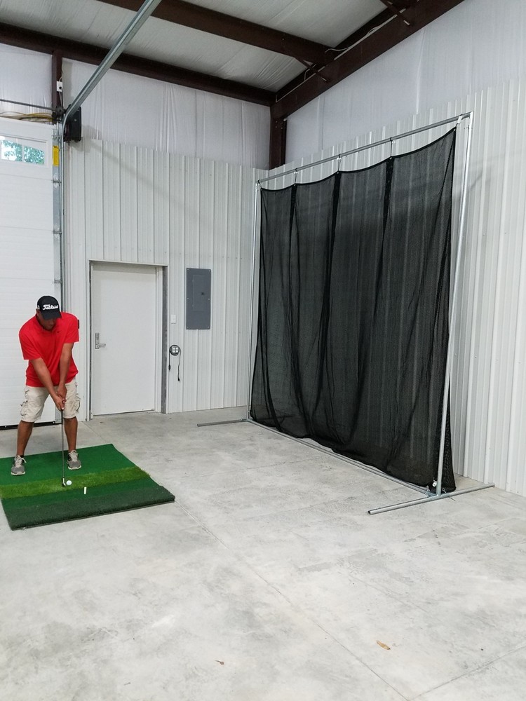 Golf Net Practice Baffle 10' x 10' w/ Frame Kit and Optional Golf Practice Turf